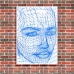 Abstract Art - Wireframe Female Face Poster