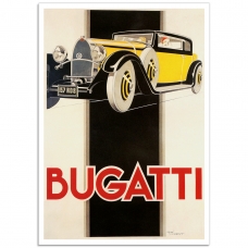 1934 Bugatti Type 49 - Art Deco Auto Poster