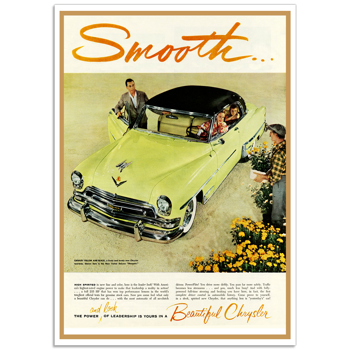Chrysler Smooth 1954 - American Retro Auto Poster