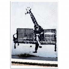 Street Art Poster - Business Giraffe