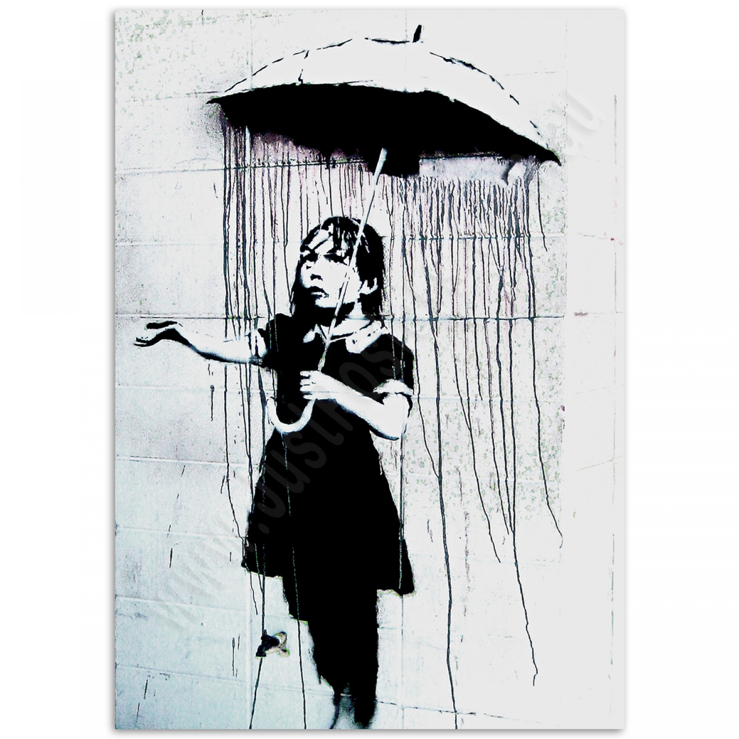 Umbrella Girl, Street Art Poster