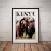 Wildlife Photographic Poster - African Elephants Embrace