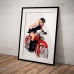 Pinup Girl Poster - On a Motorcycle