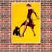 Pinup Girl Poster - Walking the Dog