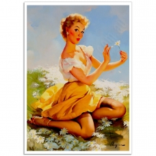 Pinup Girl Poster - Picking the Daisies