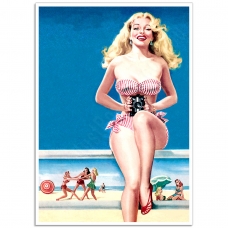 Pinup Girl Poster - On the Beach