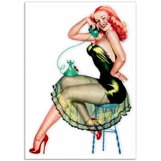 Pinup Girl Poster - Sorry Wrong Number