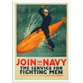 WW1 Recruitment Poster - Join the Navy, for Fighting Men