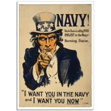 WW1 Recruitment Poster - Navy! Uncle Sam is Calling You