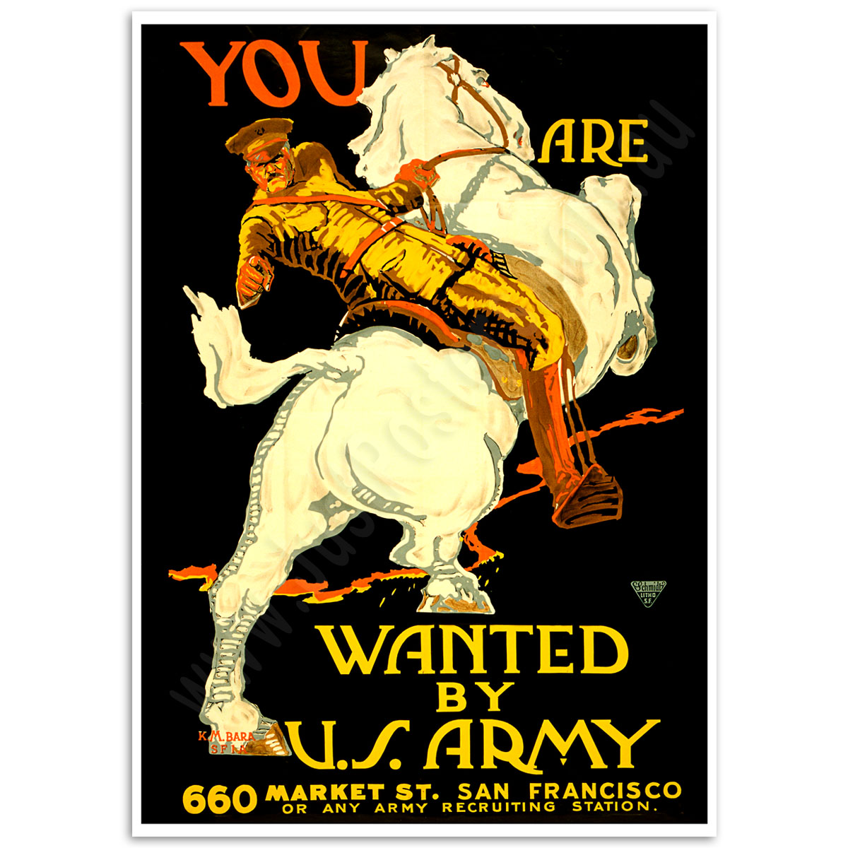 WW1 Recruitment Poster - Wanted by the US Army