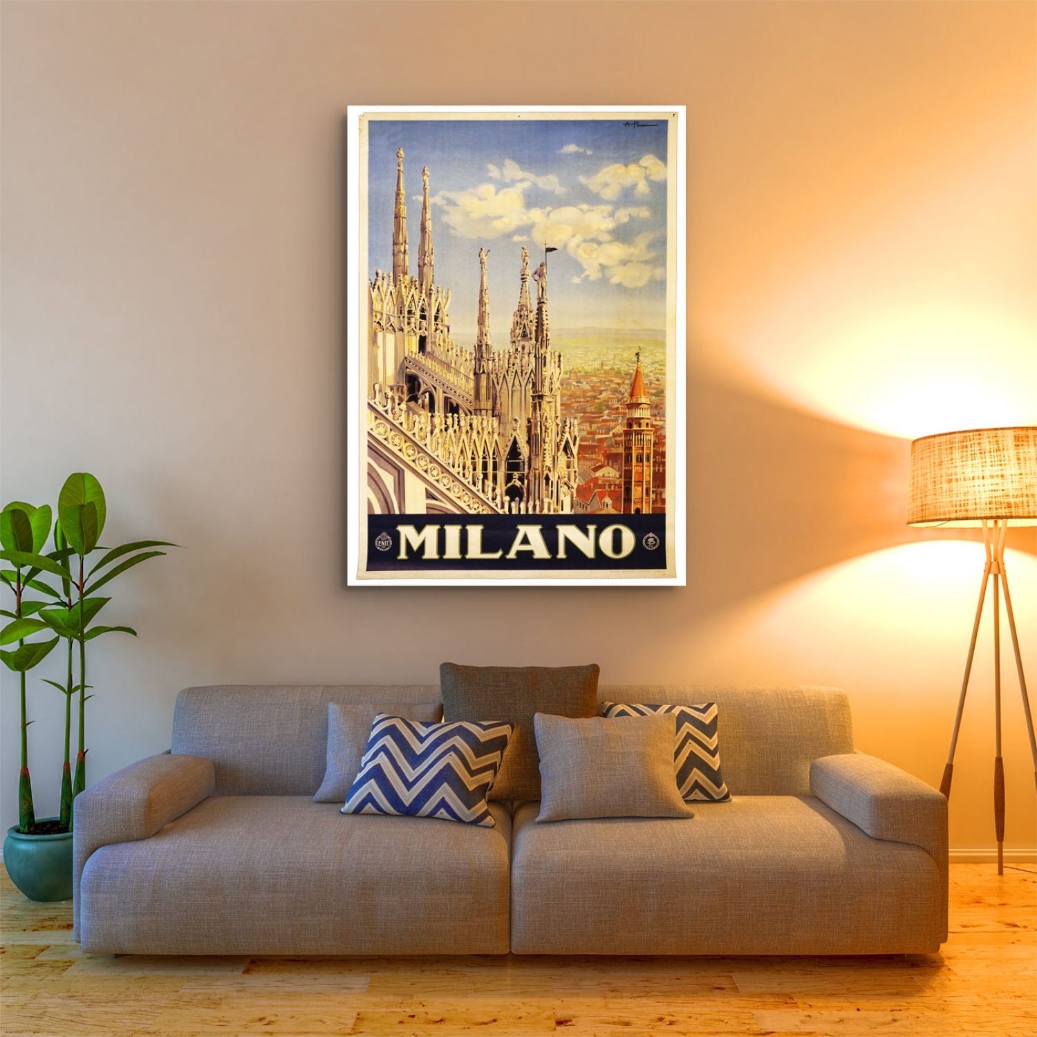 Vintage Poster of Milan Milano Italy Italia 1920 Tourism poster travel