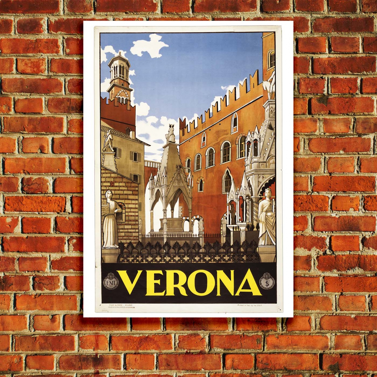 verona italy travel poster