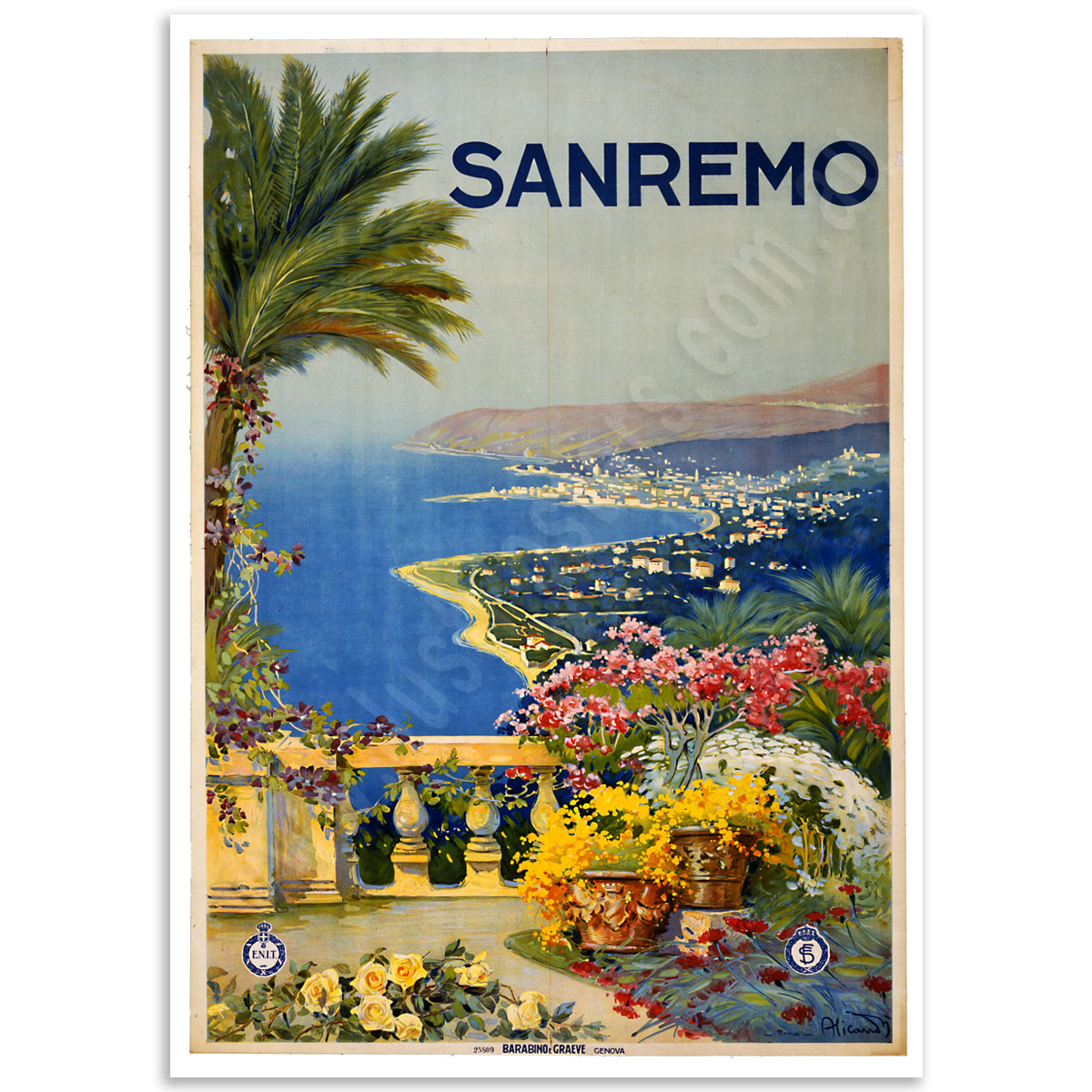 Vintage Travel Poster - San Remo