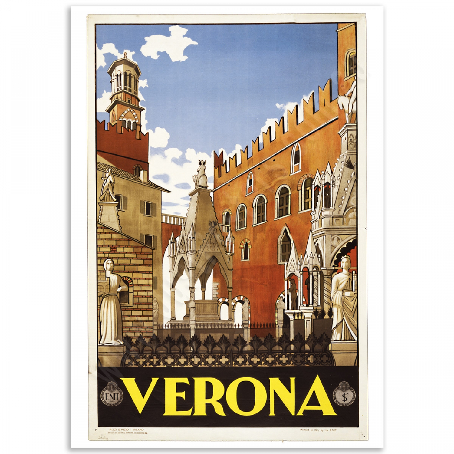 verona italy travel poster