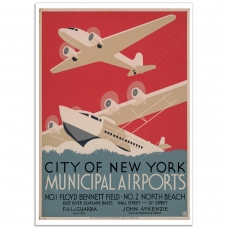 Vintage Travel Poster - NYC Municipal Airports,1937