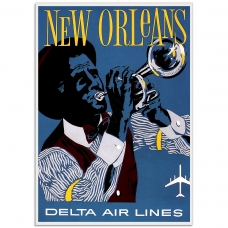 Vintage Travel Poster - New Orleans - Delta Air Lines