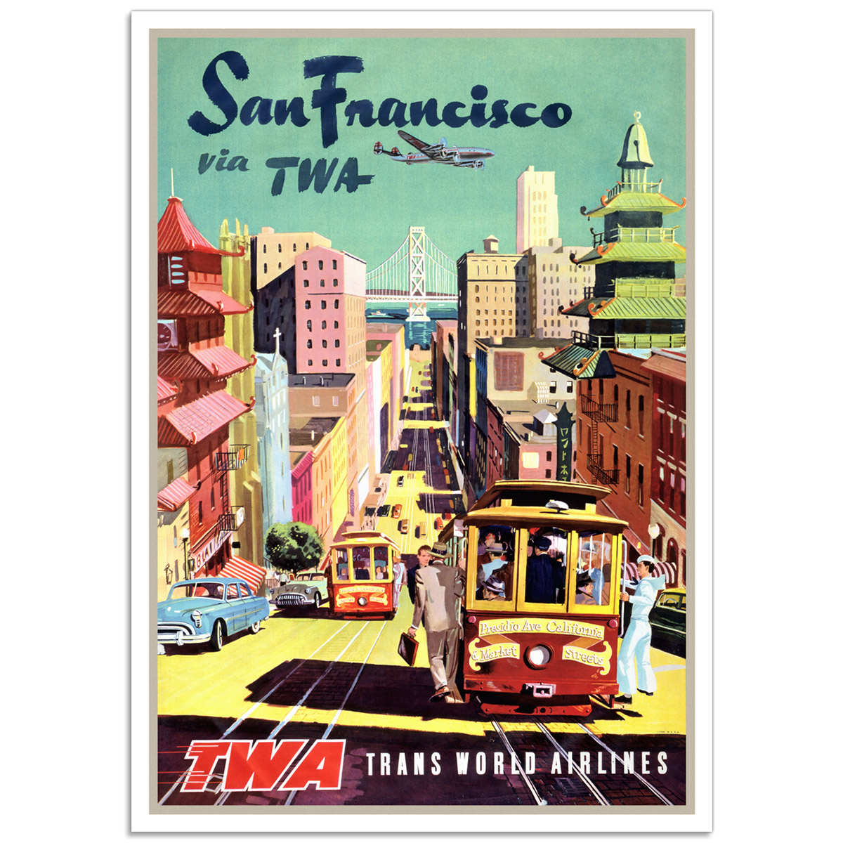 Vintage Travel Poster - San Francisco Via TWA
