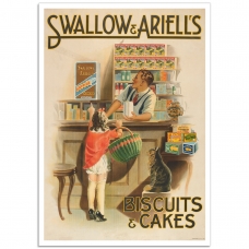 Vintage Australian Promotional Poster - Swallow & Ariell's Biscuits and Cakes