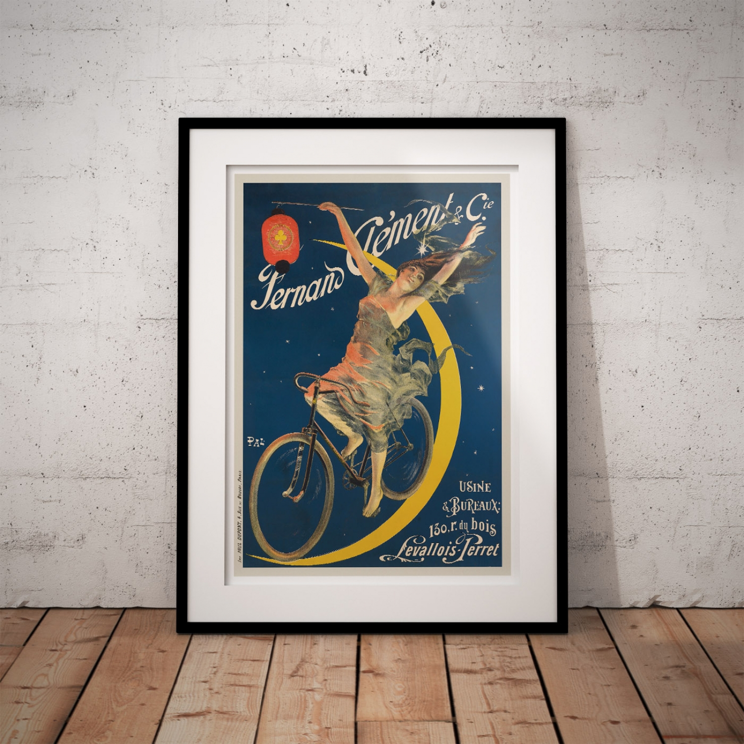 8 by 8 3dRose ft_129982_1 Vintage Fernand Clement and CIE Bicycle Advertising Poster-Framed Tile 