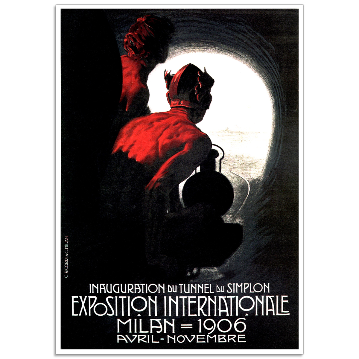 Vintage Italian Promotional Poster - Exposition Internationale,1906