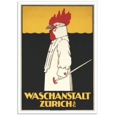 Vintage Swiss Promotional Poster - Waschanstalt Zürich