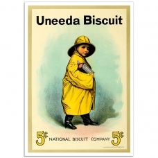 Vintage American Promotional Poster - Uneeda Biscuit Boy